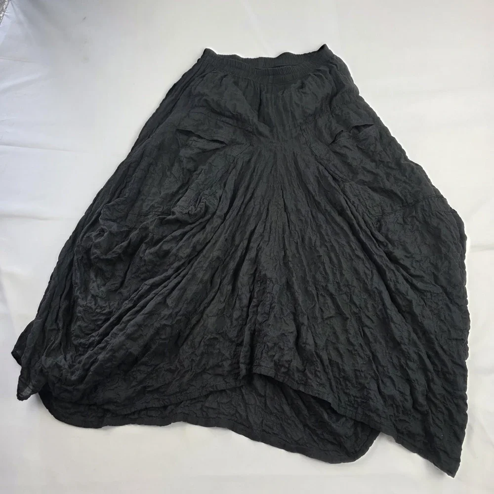 Dress To Kill Skirt Womens 1 Gray Textured Layered Maxi Elastic Waist USA